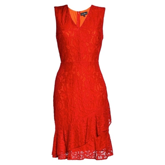 Sam Edelman Ruffled Sleeveless party Lace Dress - Picture 4 of 16